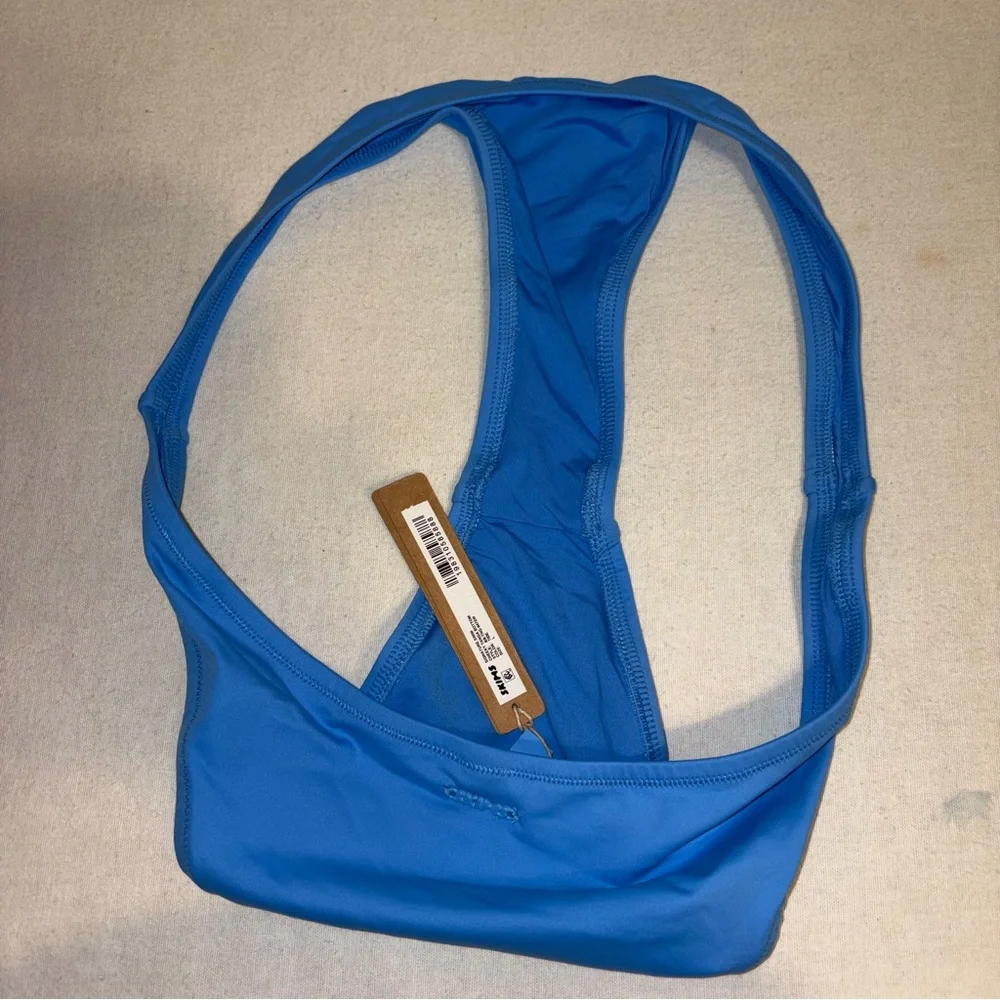 NWT‎ SKIMS Cheeky Tanga Blue Bikini Swimwear Bottom Size L